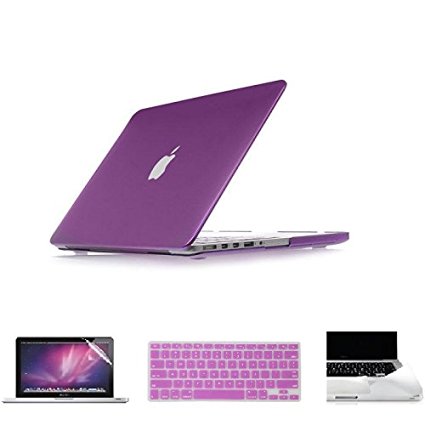Applefuns(TM) 4in1 Kit Hard Shell Case   Keyboard Cover   Screen Protector   Palmguard for Macbook Air 11" A1370 A1465 (Metallic Purple)