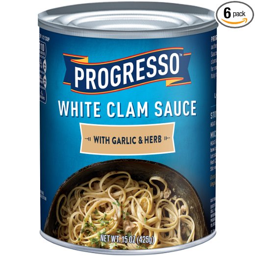 Progresso White Clam Sauce With Garlic & Herb, 15 oz Cans (Pack of 6)