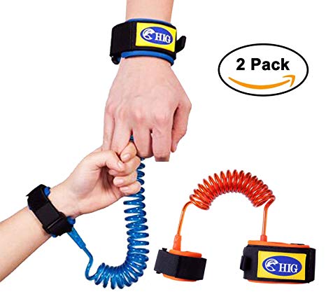 HIG Anti Lost Wrist Link for Child & Babies Toddler Safety, Harnesses & Leashes Walking Hand Belt Straps (4.9ft Orange   8.2ft Blue)