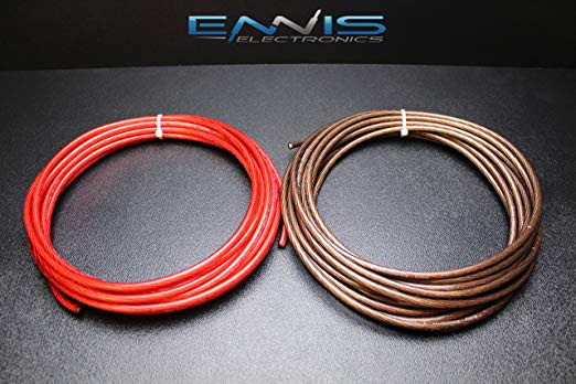 8 GAUGE WIRE 25 FT TOTAL 12.5FT BLACK 12.5FT RED AWG CABLE BY ENNIS ELECTRONICS POWER GROUND STRANDED CAR SOLAR AUTOMOTIVE