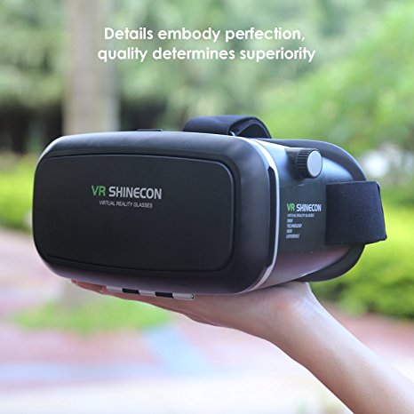 VR Shinecon® 3D Virtual Reality Goggles Headset 3D Viewing Glasses with Pupil Focal Distance Adjustable Suitable for Google iPhone Samsung Note LG Huawei HTC Moto Screen