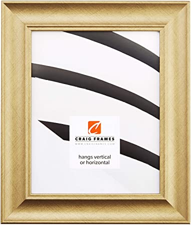 Craig Frames Vintage Revival, Brushed Gold Picture Frame, 14 x 18-Inch