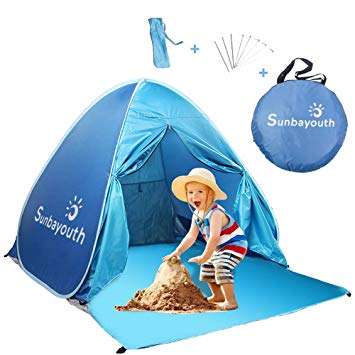 SUNBA YOUTH Beach Tent, Beach Shade, Anti UV Instant Portable Tent Sun Shelter, Pop Up Baby Beach Tent, for 2-3 Person