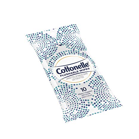 Cottonelle FreshCare Flushable Wipes for Adults, Unscented Wet Wipes, Alcohol Free, 24 packs of 10 wet wipes
