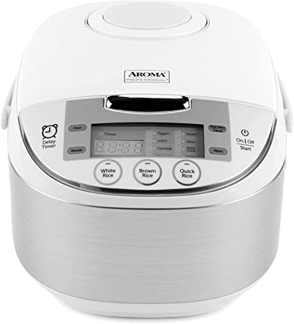 Aroma Housewares ARC-6106AW Digital Rice Cooker, Slow Cooker, High End Japanese Style, 2021 Model, white, 12-cup cooked rice (6-cup uncooked)