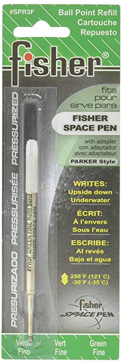 Fisher Space Pen Fine Point Pressurized Refill, Green (SPR3F)