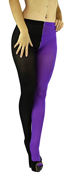 ToBeInStyle Women's Two Toned Jester Tights W/Reinforced Toe