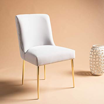 Safavieh Couture Nolita Glam Light Grey Velvet 20-inch Seat Height Dining Chair