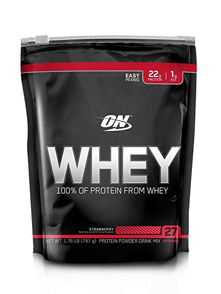 Optimum Nutrition (ON) 100% Whey Protein Powder - 1.76 lbs, 797 g (Strawberry)