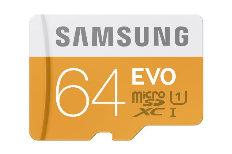 Samsung Memory 64 GB EVO MicroSDXC UHS-I Grade 1 Class 10 Memory Card with SD Adapter (Frustration Free Packaging)