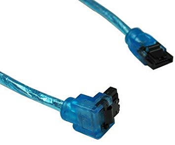 SATA III Premium Round Cable Straight to Right Angle - Many Sizes/Colors (18", Blue)