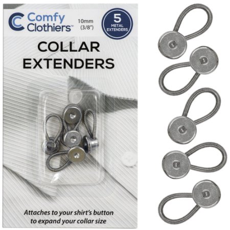Comfy Clothiers 5 Metal Collar Extenders for Dress Shirts