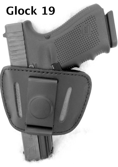 DTOM Premium LEATHER not synthetic Universal IWB or OWB Ambidextrous Belt SLIDE Holster