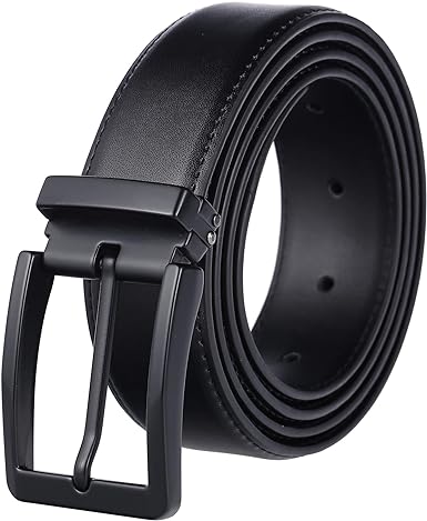 Weifert Men's Dress Belt Black Leather Belts for Jeans