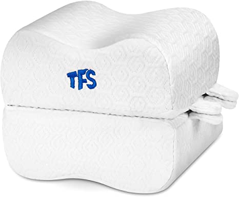 TFS TOP · FANS Knee Pillow for Side Sleepers - Sciatic Nerve Pain Relief Leg Pillow - Best for Sciatica, Pregnancy, Back and Spine Alignment - Memory Foam Orthopedic Contour Wedge with Washable Cover