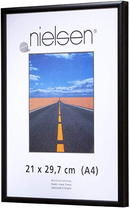 Nielsen Pearl Matt Black Plastic Glass A2/ 42 x 59.4 cm