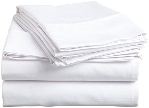 Egyptian Cotton 4 Piece Sheet Set 600 Thread Count UK King Size ( 36 CM) Pocket Depth, White Solid