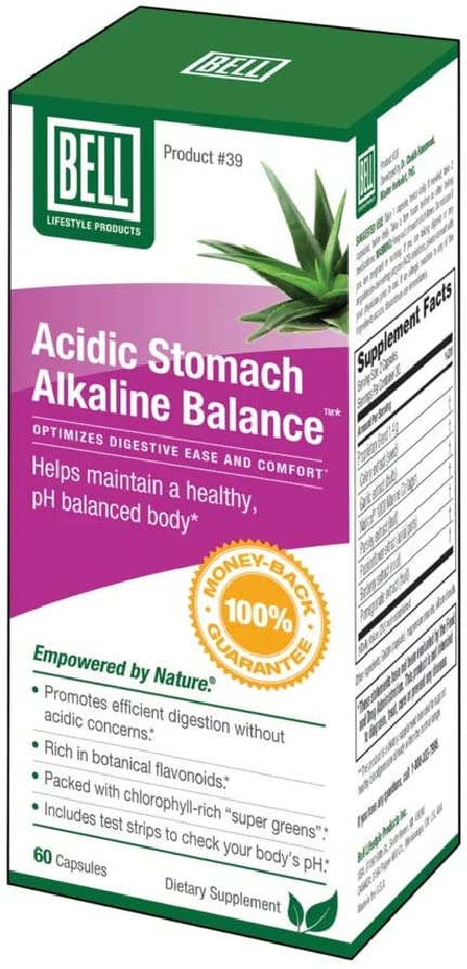 Acidic Stomach Alkaline Balance by Bell Lifestyle Products | Helps Maintain Healthy pH Levels | Sold Directly by The Manufacturer