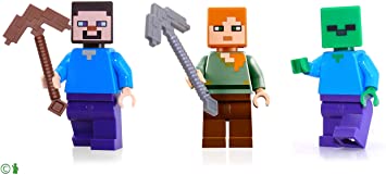 LEGO Minecraft Combo Pack - Steve, Alex, and Zombie Minifigures