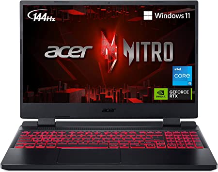 Acer Nitro 5 AN515-58-525P Gaming Laptop | Intel Core i5-12500H | NVIDIA GeForce RTX 3050 Laptop GPU | 15.6" FHD 144Hz IPS Display | 8GB DDR4 | 512GB PCIe Gen 4 SSD | Killer Wi-Fi 6 | Backlit Keyboard