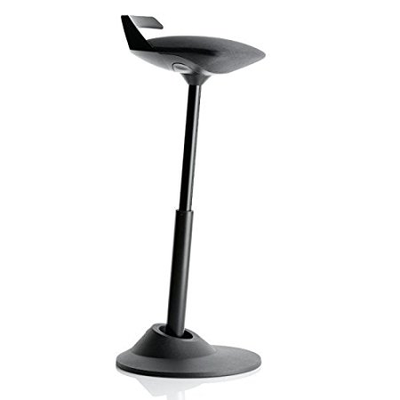 Muvman sit-stand stool (Black seat / Black base)