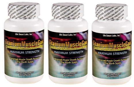 Titanium Muscle Gain TM 3 Bottles  3 Months Supply Professional and Recreational Muscle Building body building