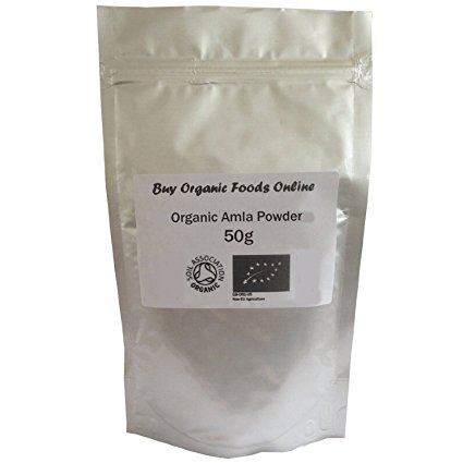 Organic Amla Powder (Gooseberry, Dry Hog Plums) Grade *A* Premium Quality! Soil Association Certified Organic FREE P&P (50g)