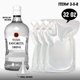 Concealable And Reusable Cruise Flask Kit - Sneak Alcohol Anywhere - 3 x 32 oz  1 funnel