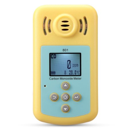 TONOR Portable 0-2000ppm Carbon Monoxide Detector Yellow