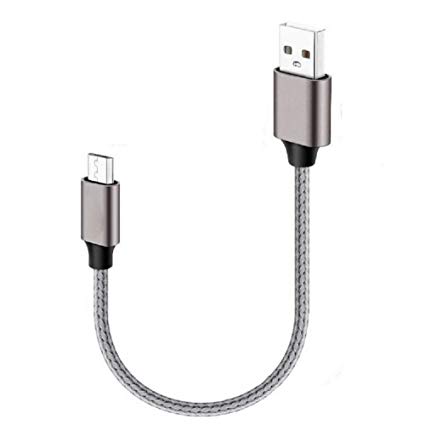 Wireless Charger 4 in 1 Accessories, Micro USB Cable, 0.5 ft Short Nylon Braided Fast Charging USB Cord Compatible for Samsung, Huawei Android Charging Cable