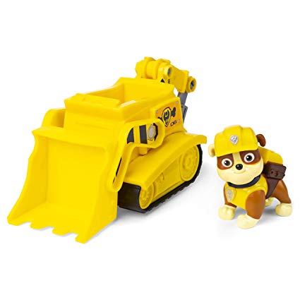 Paw Patrol, Rubble’s Bulldozer Vehicle with Collectible Figure, for Kids Aged 3 and Up