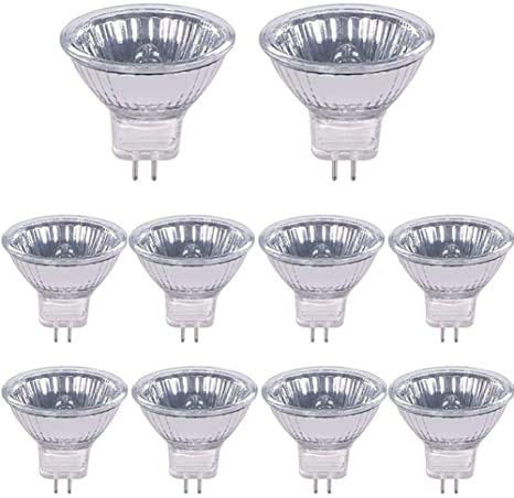 10 Pack MR11 Halogen Light Bulbs,GU4 20W 12V Warm White 2700K,35mm Diameter