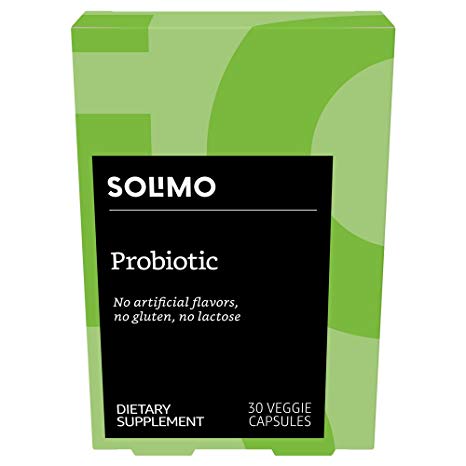 Amazon Brand - Solimo Probiotic 10 Billion CFU, 30 Veggie Capsules, One Month Supply