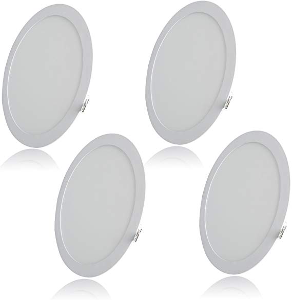 Excellent 9 Inch Round LED Panel Light, 18W (120W Replacement), 6500K Daylight White, 1200 Lm, Retrofit LED Recessed Lighting Fixture, LED Ceiling Light Downlight, 4-Pack