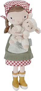 Little Dutch 4565 Stoffpuppe Kuschelpuppe Bäuerin Rosa mit Schaf (35 cm)