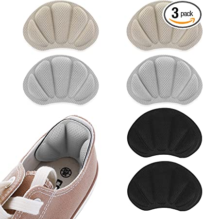 Sibba 3 Pairs Heel Grips Shoe Pads for Too Loose Shoes Strong Adhesive Heel Cushion Pad Comfort Thick Back Insoles Anti Blister Shoe Liners Inserts Foot Care Heel Protectors