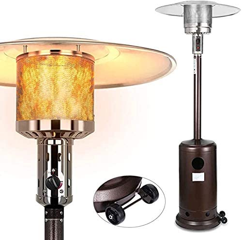 Outdoor Patio Heater with Cover - Propane Space 88" Gas Heater with Wheels, Propane Powered Modern Commercial - Safety Certified 48,000 BTUs to Heat Areas up to 1000sq. ft