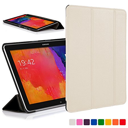 ForeFront Cases® New Leather Folding Case Cover for Samsung Galaxy Tab PRO 10.1 T520 (Released March 2014) - Full device protection and Smart Auto Sleep Wake function with 3 YEAR FOREFRONT CASES WARRANTY