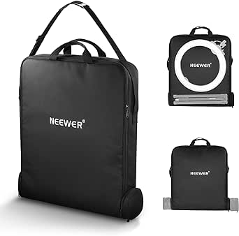 Neewer 18" Ring Light Carrying Bag with Separate Storage Bag Expandable for 30.7"/78cm Folded Light Stand Tripod, 23.6"x22.8"/60x58cm Lightweight Nylon Protective Bag for Ring Light with Stand,