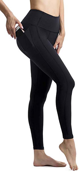 AFITNE Women’s High Waist Yoga Pants with Pockets, Tummy Control Workout Running 4 Way Stretch Yoga Leggings