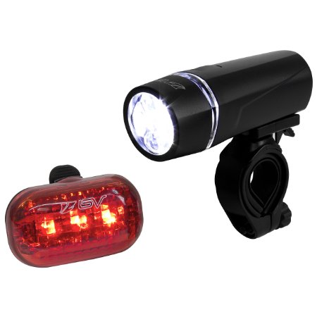 Bike lights BV Bicycle Light Set, Super Bright Cycling Front and Rear lights, 5 LED Headlight, 3 LED Taillight, 3 Light Modes, Quick-Release
