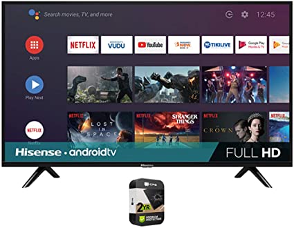 Hisense 43H5500G 43 Inch H55 Series FHD Full HD Smart Android TV with DTS Studio Sound Bundle with Premium 2 Year Extended Protection Plan