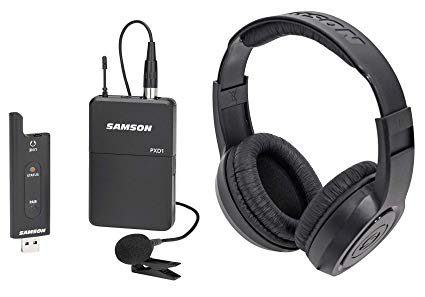 Samson Stage XPD2 Wireless Live Stream Podcast Broadcast Lavalier Mic Headphones