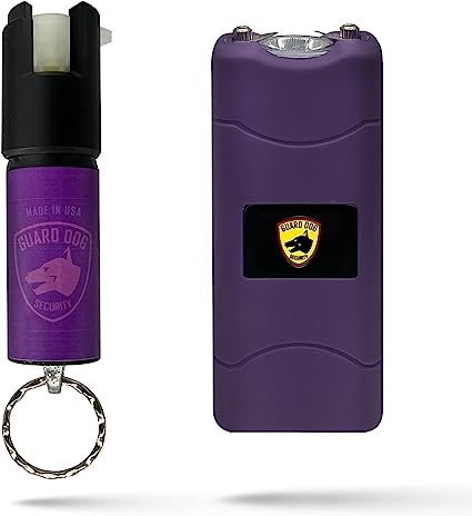 Guard Dog Pepper Spray Stun Gun Combo Pack - Self Defense Keychain Set, Personal Safety Devices for Women, Home Defense & Self Defense Kit