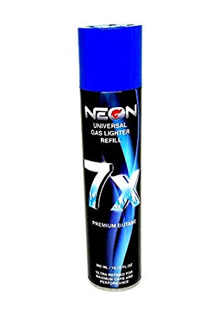 Neon 7X Butane 300ML - New Fuel - Metal Refill Tip - Additional 5 Adaptor Tips