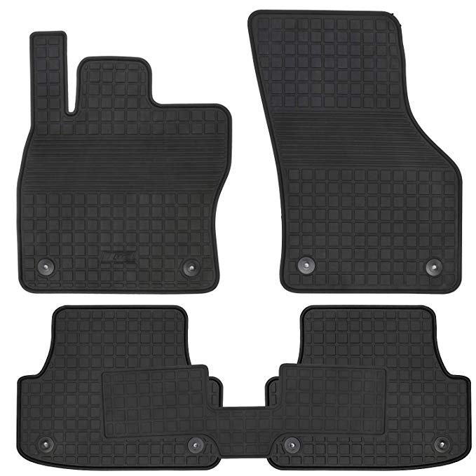 San Auto Car Floor Mat Rubber Custom Fit for Audi A3 2019 2018 2017 2016 2015 Full Black Auto Floor Liners All Weather Heavy Duty Odorless