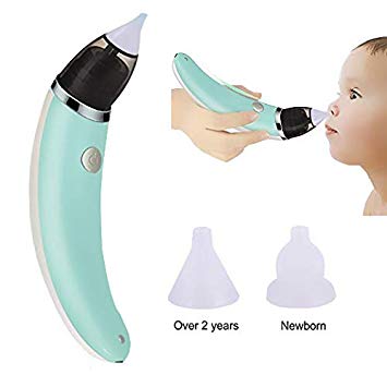 Jalada Baby Nasal Aspirator Electric Nose Cleaner with 2 Sizes of Nose Tips and 5 Levels of Suction, Safe Hygienic for Newborns and Toddlers, USB Charging, Green