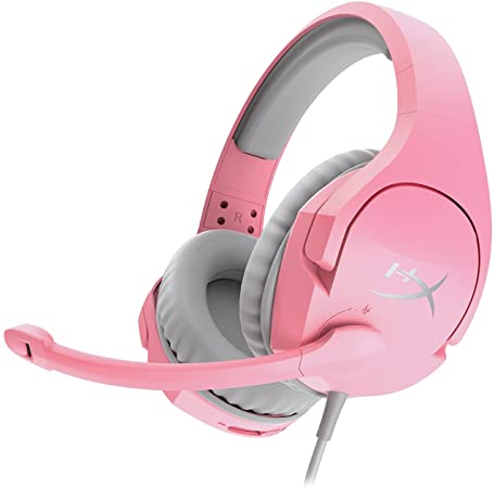 HyperX Cloud Stinger – Gaming Headset, Memory Foam, Soft Leatherette, Durable Steel Sliders, Swivel-to-Mute Noise-Cancelling Microphone, Works on PC, PS4, PS5, Xbox, Nintendo Switch and Mobile – Pink