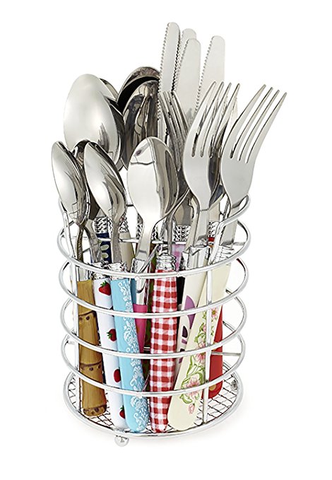 Gypsy Color Mix and Match Lifestyle Cutlery and Eating Utensils Gift Set of 16 pieces, Colorful Flatware Set Multicolor Eclectic Collection