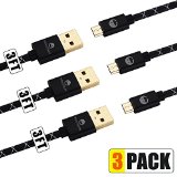Smallelectric 3-pack Aluminum Alloy Micro USB Cables 3ft High Speed USB 20 a Male to Micro B Sync and Charge Cables for Android Samsung Htc Motorola Nokia and More Black